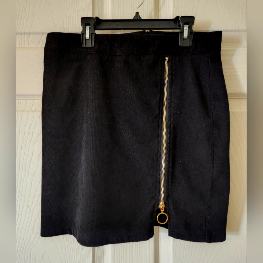 Women's Shein Size Large Black Zipper Skirt